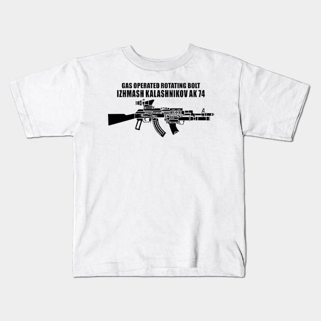 Ak 74 submachine Kids T-Shirt by Niken12